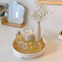Vajilla De Almacenamiento Redonda Nórdica De Madera Para El Hogar Decoración De Escritorio Joyería Perfume Cosméticos Llaves Placa De Madera Para El Hogar - details 2