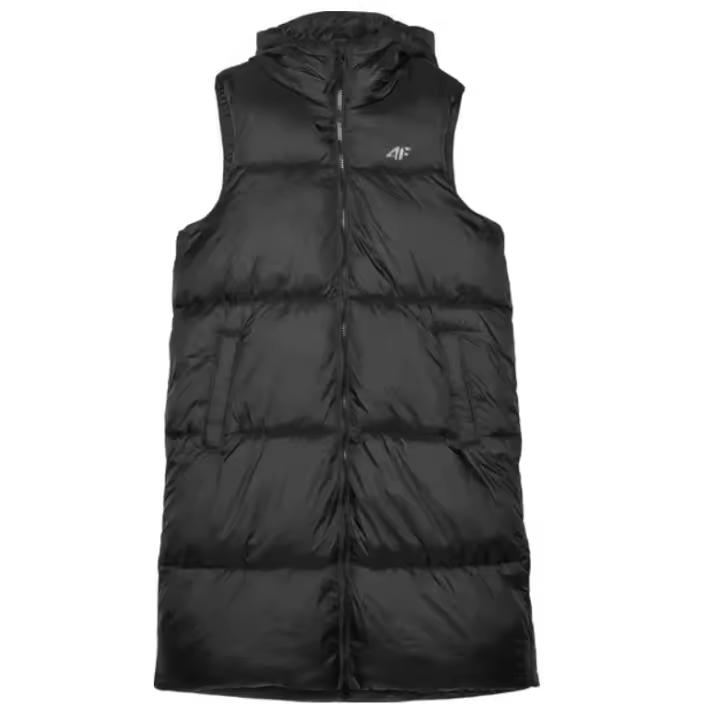 CHALECO LARGO MUJER 4F COLOR NEGRO - 1