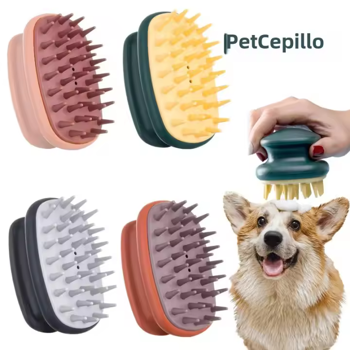 Cepillo De Baño Para Perros De Pelo Largo Limpieza Profunda Masajeador Suave Herramientas De Aseo SPA Para Mascotas - 1