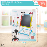 WOOMAX - Pizarra de madera Disney con doble cara para niños, diseño de Minnie y Mickey, mide 37,5x65 cm, incluye tizas, borrador y rotulador, ideal para dibujar y escribir, recomendada a partir de 4 años - details 6