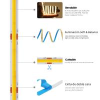Tiras LED COB Flexibles 5M 10M 12V 24V 320LEDs/M Alta Densidad Luz Lineal Para Decoración De Habitaciones 3000K 4000K 6000K - details 6