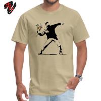 Camiseta Hombre Banksy Flower Thrower 100% Algodón Casual Estilo Rebelde Arte De Calle Talla Grande Camiseta Graphic Transpirable Ligera Secado Rápido - details 14