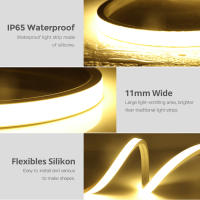 Tira De LED COB Con Sensor Táctil USB Luz Neón Impermeable 320 LEDs/M Para Decoración De Jardín Armario Cocina Sala De Estar - details 5