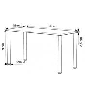 OFICIT Mesa Escritorio con Patas de Tubo en Color Gris Plata - Disponible en Blanco y en Varios Tonos de Madera - Tamaño 90x45 Cm - details 0
