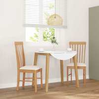 vidaXL Sillas de comedor con cojines 2 uds madera maciza marrón caucho en color Marrón y claro/Blanco y gris/Natural y claro y más | cómodas modernas ergonómicas para comedor cocina salón hogar - details 2