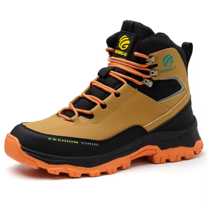 Botas Impermeables Para Hombre Seguridad Puntas De Acero Indestructibles Botas De Construcción Protección Antipinchazos Suela De Goma Material Superior Synético - 1