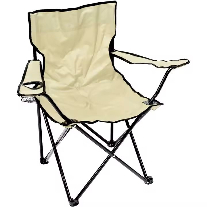 Silla Plegable de Acero y Poliéster con Orificio para Bebida - 1