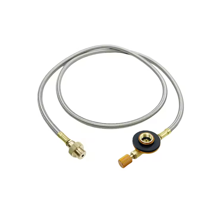 Conector De Camión Para Camping Y Acampada Adaptador De Válvula De Estufa a Gas Con Tubo Enredado Herramienta De Cocina Para Tanque De Gas - 1