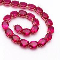 Pulsera De Lujo Para Mujer Con Incrustaciones De Rubí Y Oro Rosa Plateado Clásico Joyería De Cuentas En Forma Elíptica - details 6