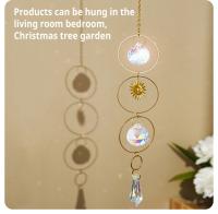 1Pc Colgante De Sol Dorado Con Cristal Hecho a Mano Colección De Luz Decoración Para Exteriores Suministros De Boda Y Fiesta Moderno Estilo Metal Sin Requerimiento De Montaje - details 4