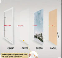Marco Para Diploma Y Fotos Tamaño A4 Color Blanco De Madera Con Soporte Y Lámina de Metacrilato Para Decoración De Pared O Mesa En Medidas 21x29,7x1 cm Ideal Para Casa u Oficina - details 3