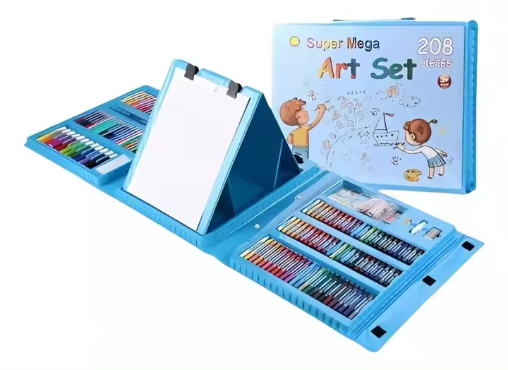 Juego de arte para niños, Maleta de 208 piezas, lápiz de acuarela de crayón - 1