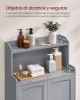 Armario de Baño, Mueble con 2 Puertas, 2 Estantes Ajustables, 30 x 60 x 100 cm, para Comedor, Cocina, Salón - details 9