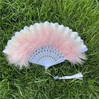 Abanico Plegable De Plumas Lolita Para Mujer Estilo Gótico Oscuro Decoración De Fiesta Y Boda Accesorio De Fotografía - details 5