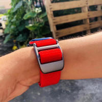Correa De Nylon Para Apple Watch Ultra 49mm 45mm 44mm Sport Transpirable Compatible Con iWatch 8 7 6 5 4 SE 42mm 41mm 40mm - details 6