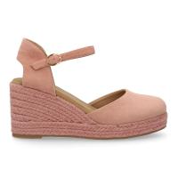 PuntoSalao Sandalias de cuña media en yute para mujer color rosa CF-3036 - details 1