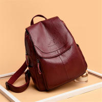 Mochila blanca de cuero para mujer, morral escolar de gran capacidad para viaje - details 4