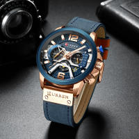 Reloj Curren 8329 Para Hombre Cuero Quadruple Mano Cronógrafo Fecha Resistente Al Agua Moda Casual Lujo Relogio Masculino - details 5