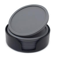 6PCS Silicone Coasters Set Copos De Siêu Goma Para Taza De Café Redondos Con Soporte Accesorios De Mesa Antideslizantes Ecológicos - details 15