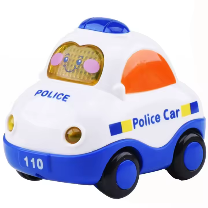 Mini Coche De Dibujos Animados Juguetes Plásticos Modelo Con Retroceso Regalo Educativo Para Niños Y Niñas Camión De Incendio Taxi - 1