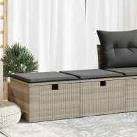 vidaXL Set sofás jardín y cojines 2 pzas ratán sintético acacia en color Negro y crema/Marrón/beige y crema y más | acolchados duraderos para sofás de jardín terraza exterior - details 5