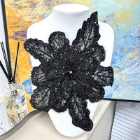 1PC Parche Bordado De Flores Colorido 3D Con Lentejuelas Y Encaje Para Ropa Aplicaciones De Tela Bordadas Con Diamantes Tamaño 28cmx30cm - details 32