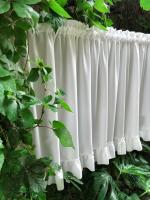 Cortinas Cortas De Tulle Blanco Color Sólido Con Cabeza Doble Para Ventanas Cocinas Armarios Decorativas No Taponadoras - details 3
