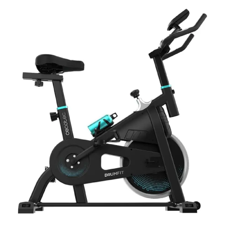 Bicicleta indoor con volante de inercia de 10 kg, resistencia manual, monitor LCD, soporte de dispositivos, botella y portabotellas. - 1