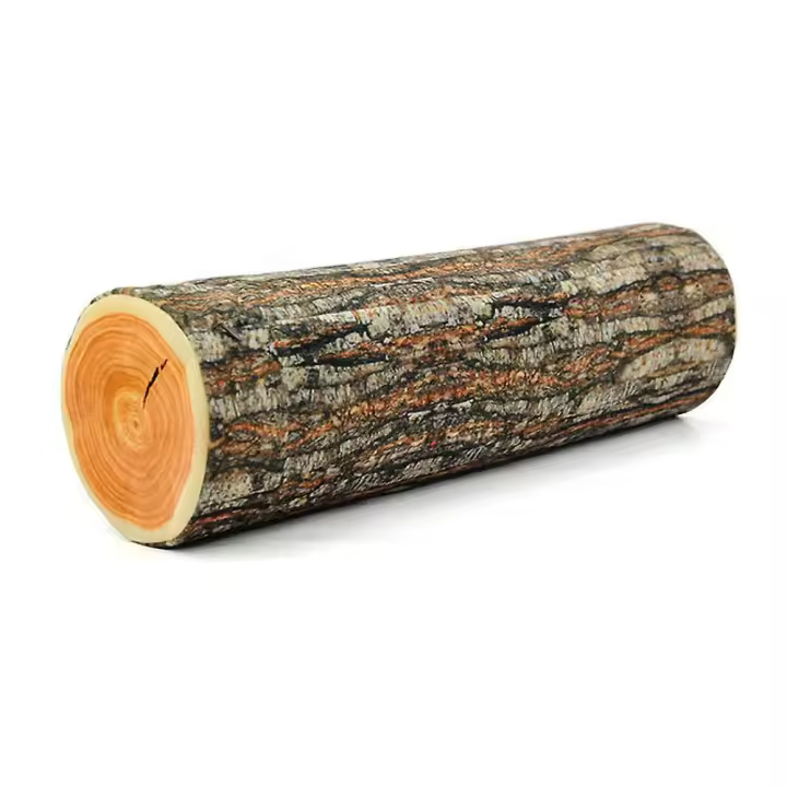 Haloppe almohada decorativa elegante dormir adorable simulación Pila de Madera almohada para el hogar - 1