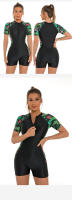 Traje De Baño De Un Pie Para Mujer Talla Grande Con Cierre De Cremallera Deporte Y Surf Estilo De Top Chaleco Floral Polyester - details 8