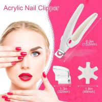 Clipper, Adjustable Stainless Steel Nail Tip Cutter, Artificial Fake Nail Trimmer for False Nail Art Manicure Project- White - details 1