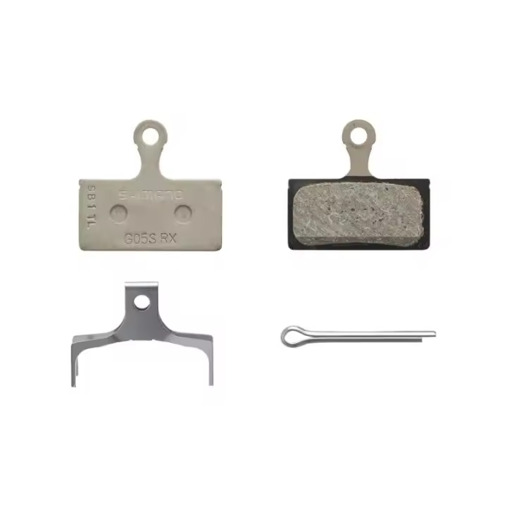 SHIMANO | Pastillas De Freno Resina G05S - La pastilla de freno de disco Shimano G05S-RX Resina ofrece una perfecta dosificación del centro de gravedad gracias a su compuesto de pastilla flexible - 1