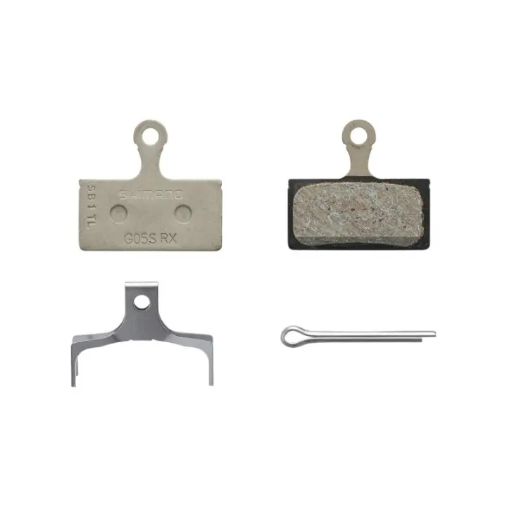 SHIMANO | Pastillas De Freno Resina G05S - La pastilla de freno de disco Shimano G05S-RX Resina ofrece una perfecta dosificación del centro de gravedad gracias a su compuesto de pastilla flexible - 1