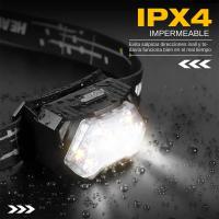 Linterna Frontal LED 9 Luces Con Sensor De Movimiento Recargable USB Para Pesca Camping Y Actividades Al Aire Libre Luz Portátil - details 7