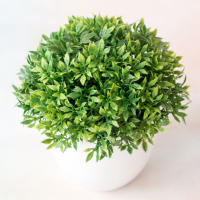 Planta Artificial De Bonsái Pequeña En Maceta Flores Verdes Falsas Ornamentos Para Decoración De Jardín Hogar Hotel Fiesta - details 22