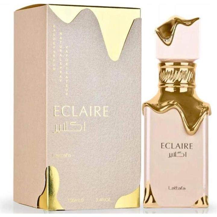 Lattafa Éclaire perfume 100ml Original Auténtico Fragancia Femenina Dulce Gourmand Aroma Intenso y Duradero Perfume para Mujer Elegante Sensual Larga Duración Ideal Regalo Uso Diario