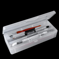 Caja De Almacenamiento Para Uñas Rectangular Doble Capa Con Herramientas De Arte De Uñas Cuchillas Pinzas Y Bolígrafos Polidor De Uñas Plástico Tamaño 19.2x8x4cm - details 0
