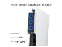 Ventilador de Refrigeración para PS5 con LED, Velocidad Automática, Concentradores USB3.0 para Disco PS5 y Edición digital, No para PS5 Slim&PS5 Pro (Blanco) - details 2