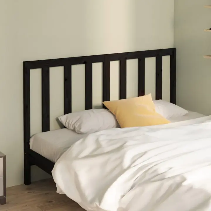 Cabecero de cama madera maciza de pino negro 146x4x100 cm - 1