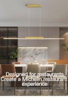 Lámpara Colgante LED Minimalista Moderna Ajustable En Oro Para Comedor Chandelier Lineal Para Hogar Iluminación Dimmable Con Fuente De Aluminio Incluida - details 0