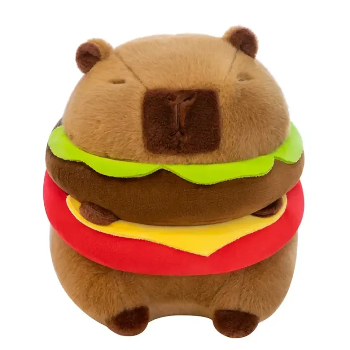Nueva Muñeca De Peluche Capybara En Forma De Hamburguesa Lindo Animal Simulación Suave Juguete Para Niños Decoración De Habitación Regalo Cumpleaños Kawaii - 1