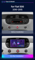 AWESAFE inalámbrico CarPlay Android Auto Radio para FIAT 500 Abarth 2007 2008 2009 2010 2011 2012 2013 2014 2015 coche reproductor multimedia GPS 2 din autoradio volante controles RDS Bluetooth - details 2