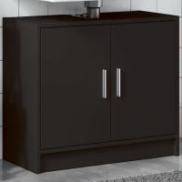 vidaXL Armario de lavabo madera de ingeniería 63x29x55 cm en color Gris sonoma/Gris hormigón/Negro y más | almacenamiento funcional diseño moderno para baño dormitorio sala - details 2