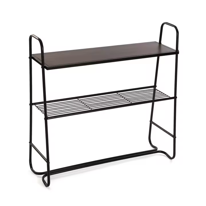 Versa Vilius Mueble Recibidor Estrecho para la Entrada o el Pasillo, Mesa Consola, , Medidas (Al x L x An) 80 x 23,5 x 80 cm, Madera, Color Marrón y Negro - 1