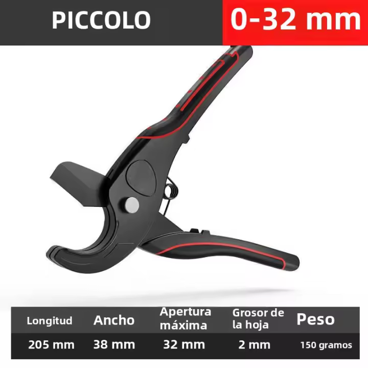 Cortaujetas De Aluminio 32mm-75mm Con Cuerpo De Aleación De Aluminio Herramienta Manual Para Corte De Tubos PVC/PU/PP/PE - 1