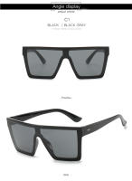 Gafas De Sol Retro Para Mujer Con Marco Grande UV400 Gradiente Negro Diseñador Un Pieza Ciclismo Polímero Transpirable Y Duradero - details 7