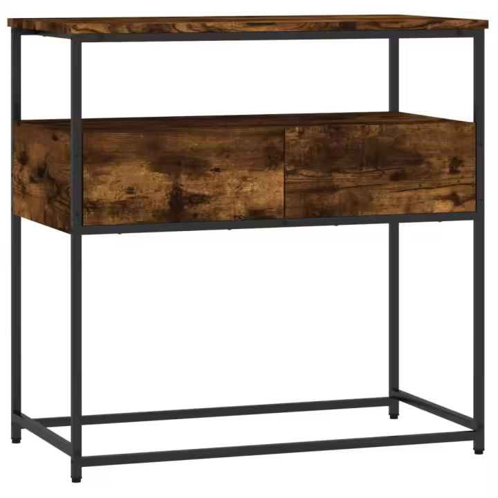 Mesa Consola Vidaxl Madera de Ingeniería 75x40x75 Cm - Negro - 1