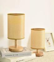 Lámpara De Noche LED Para La Cama Estilo Chino Sencillo Decoración De Mesa Con Enchufe USB Y Sombrilla De Tela Luz De Dormitorio Dimmable - details 0