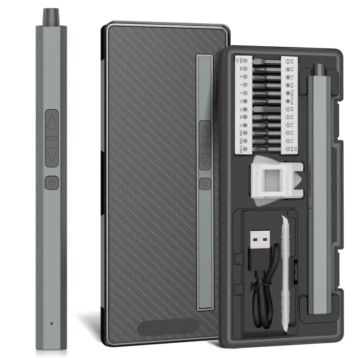 Precisión Destornillador Eléctrico 30 En 1 Con LED Herramientas De Poder Mini 5 Torque 5/32 Pulgadas Magnético En Hexágonos Para Reparación De PC Teléfono Gafas - 1