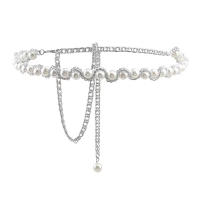Cinturón De Perlas Elegante Para Mujer Con Cierre Elástico Y Cadena De Cinturón Accesorios De Ropa Para Mujer Material De Aleación De Zinc - details 8